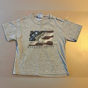Bass Pro Shops Youth Graphic T-Shirt Gray Size L 14–16 Fishing Tee